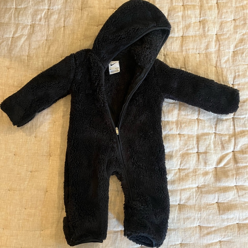 Nike Black Footies One Piece with Hood and Zipper